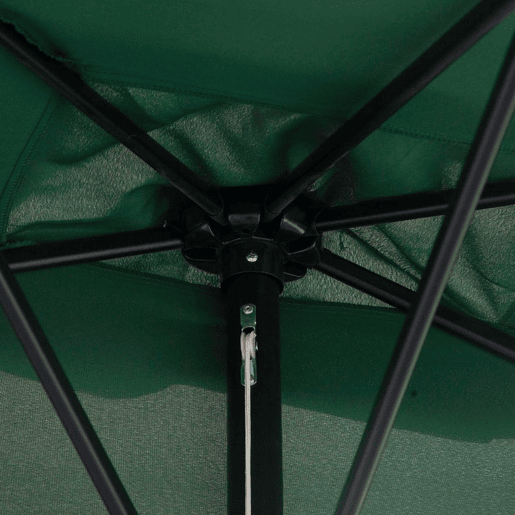 Outsunny Guarda-sol Retangular 230x130x245 cm para Parede com Manivela, Proteção UV 30+ e Tecido Poliéster Impermeável 180 gm² para Varanda, Terraço e Jardim - Verde