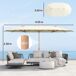 Sombrilla Doble Acero, Poliéster Outsunny Sombrilla Doble Acero, Poliéster Outsunny Crudo