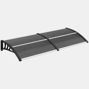 Outsunny Marquise para Portas e Janelas 196x75x23 cm Marquise de Proteção contra Sol e Chuva com Cobertura de Policarbonato Preto
