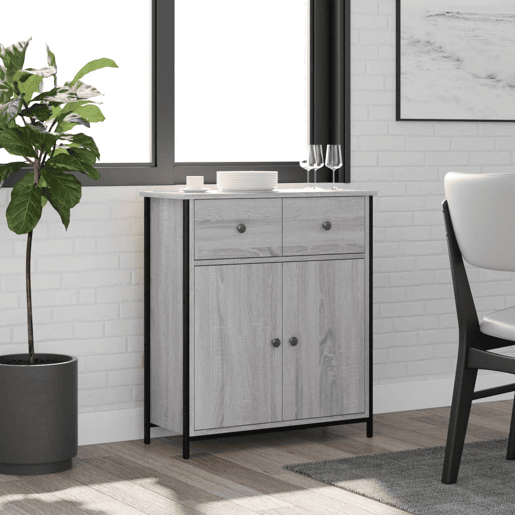 vidaXL Aparador 70x30x80 cm derivados de madeira cinzento sonoma vidaXL Aparador 70x30x80 cm derivados de madeira cinzento sonoma