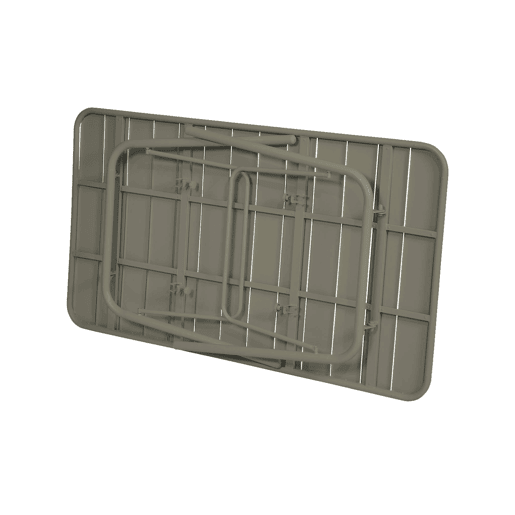 Mesa de jardim dobrável metálica, 6 lugares, Amelia 140cm, Verde caqui, 141.2x80x72.5 cm