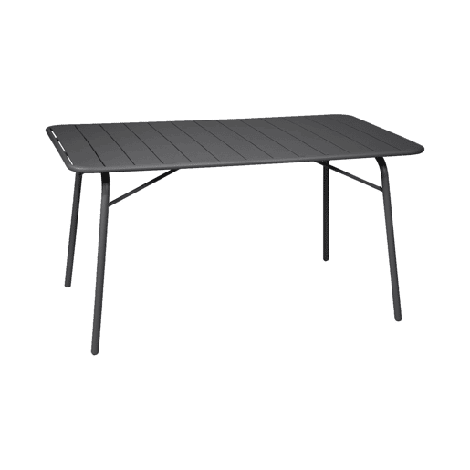 Mesa de jardim dobrável de metal com 6 cadeiras, Amelia, Antracite, 141.2x80x72.5 cm