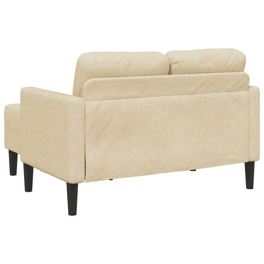 Sofá 2 lugares - Sofá fixo com Chaise em L 125 cm tecido creme