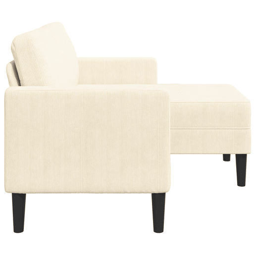 Sofá 2 lugares - Sofá fixo com Chaise em L 125 cm linho creme