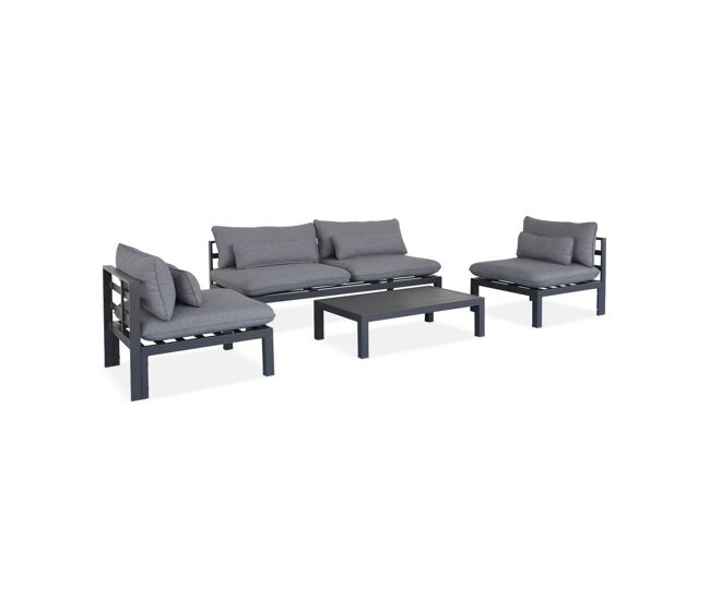 Conjunto de jardín de aluminio, 4 plazas antracita - 92x204x71.5 cm