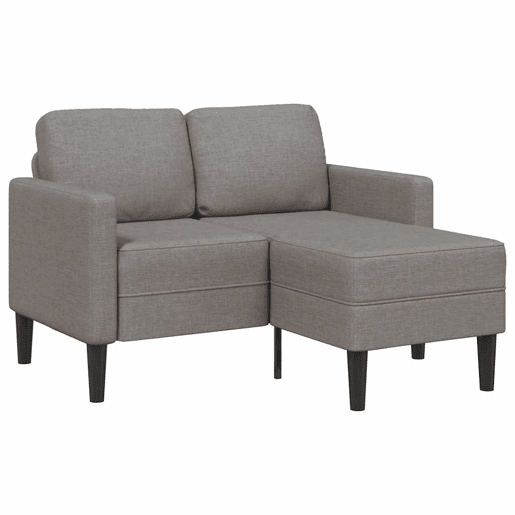 Sofá 2 lugares - Sofá fixo c Chaise em L 125cm tecido cinzento-acastanhado