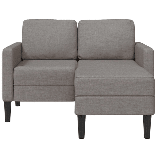 Sofá 2 lugares - Sofá fixo c Chaise em L 125cm tecido cinzento-acastanhado