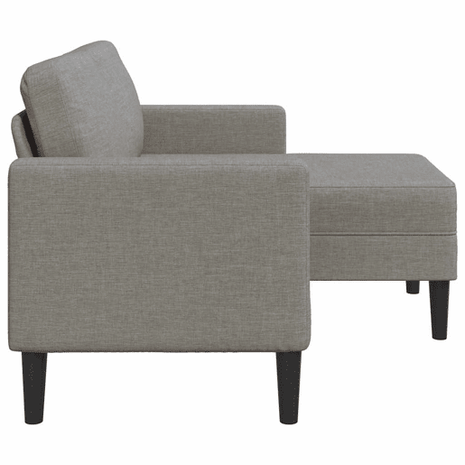 Sofá 2 lugares - Sofá fixo c Chaise em L 125cm tecido cinzento-acastanhado