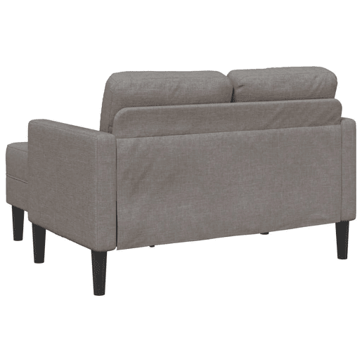 Sofá 2 lugares - Sofá fixo c Chaise em L 125cm tecido cinzento-acastanhado