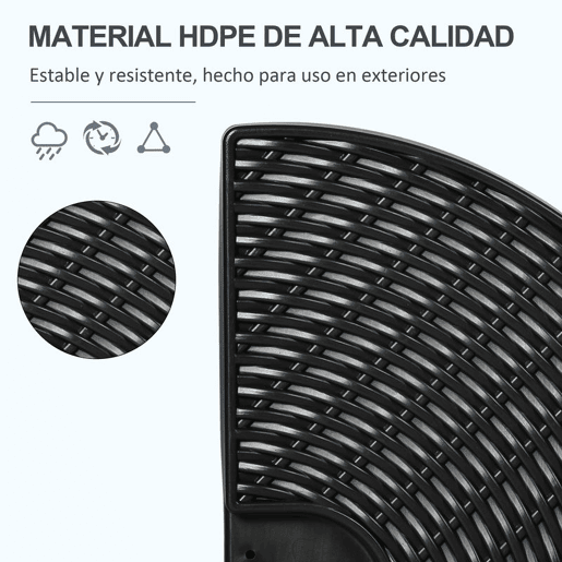 Outsunny Base para Chapéu de Sol de 4 Peças Suporte para Chapéu de Sol Recarregável com Areia 68 kg ou Água 52 kg para Jardim Pátio ou Terraço Preto
