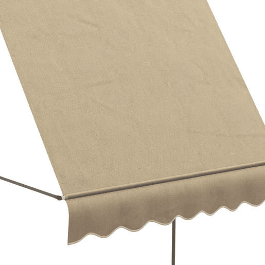 Outsunny Toldo Manual Retrátil com Manivela 200x120x210-300 cm Toldo para Varanda com Altura Ajustável Impermeável e Anti-UV para Jardim Terraço Bege