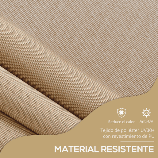 Outsunny Toldo Manual Retrátil com Manivela 200x120x210-300 cm Toldo para Varanda com Altura Ajustável Impermeável e Anti-UV para Jardim Terraço Bege