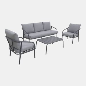 Conjunto de jardim de aço para 5 pessoas, Messina 5, Antracite, 176x70x67 cm