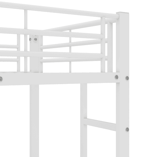 Cama alta 90x200 cm - com secretária e prateleiras - estrutura em ferro - Branco