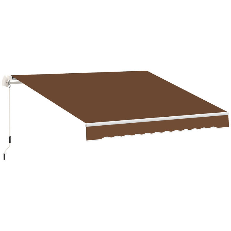 Toldo Manual Retráctil Poliéster, Aluminio Outsunny