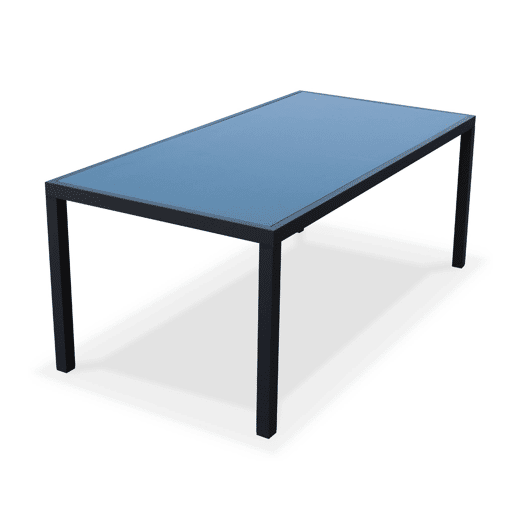 Mesa de jardim em alumínio e textilene, 6 cadeiras, Capua 150, Antracite, 150x90x71 cm