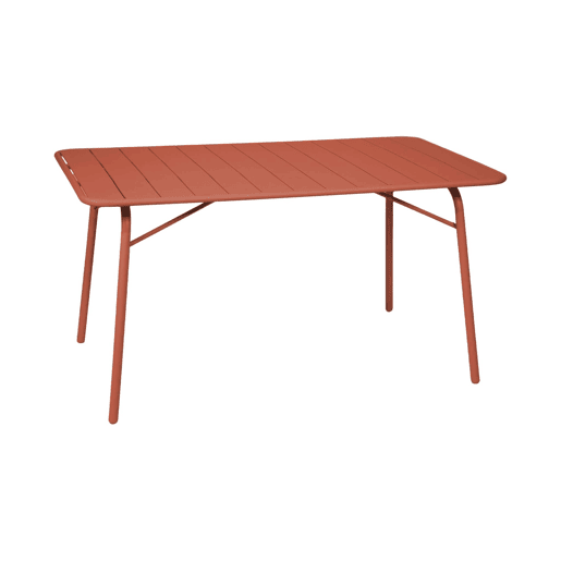 Mesa de jardim dobrável de metal com 6 cadeiras, Amelia, Terracota, 141.2x80x72.5 cm Mesa de jardim dobrável de metal com 6 cadeiras, Amelia, Terracota, 141.2x80x72.5 cm