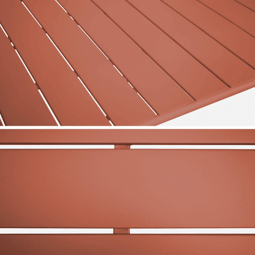 Mesa de jardim dobrável de metal com 6 cadeiras, Amelia, Terracota, 141.2x80x72.5 cm Mesa de jardim dobrável de metal com 6 cadeiras, Amelia, Terracota, 141.2x80x72.5 cm