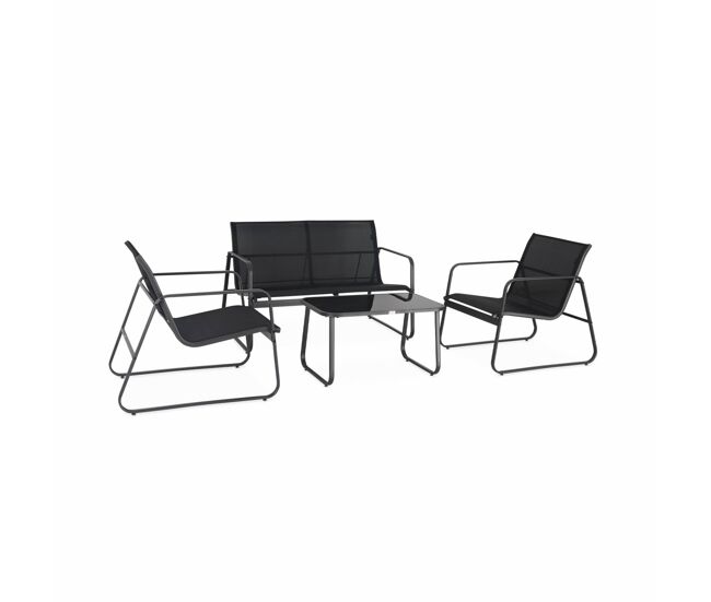 Conjunto de jardín en metal , 4 plazas antracita - 77x114x76 cm