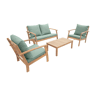 Conjunto de mobiliário de jardim de madeira, 4 lugares, Ushuaia, Madeira, 123x82.7x74.6 cm