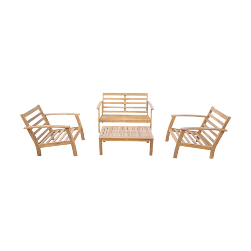 Conjunto de mobiliário de jardim de madeira, 4 lugares, Ushuaia, Madeira, 123x82.7x74.6 cm
