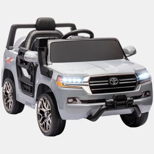 AIYAPLAY Carro Elétrico para Crianças acima de 3 Anos Carro Elétrico Toyota Land Cruiser com Bateria 12V Controlo Remoto Faróis Buzina Arranque Lento e Música MP3 107x65x55,5 cm Cinza
