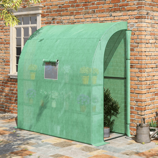 Outsunny Estufa Pequena Estufa de Exterior com Janelas Prateleiras de 3 Níveis e Estrutura de Aço Estufa para Cultivo de Plantas Flores 200x100x215 cm Verde