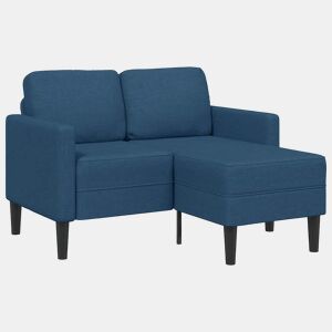 Sofá 2 lugares - Sofá fixo com Chaise em L 125 cm tecido azul