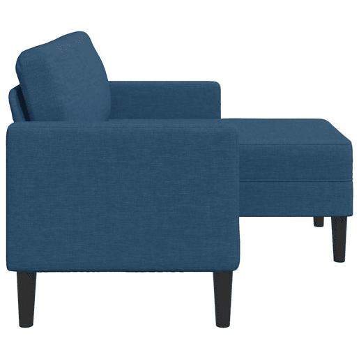 Sofá 2 lugares - Sofá fixo com Chaise em L 125 cm tecido azul Sofá 2 lugares - Sofá fixo com Chaise em L 125 cm tecido azul