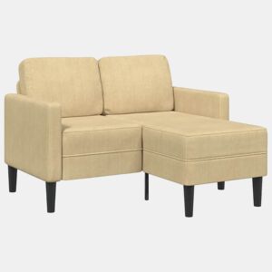 Sofá 2 lugares - Sofá fixo com Chaise em L 125cm linho verde-claro cinzento