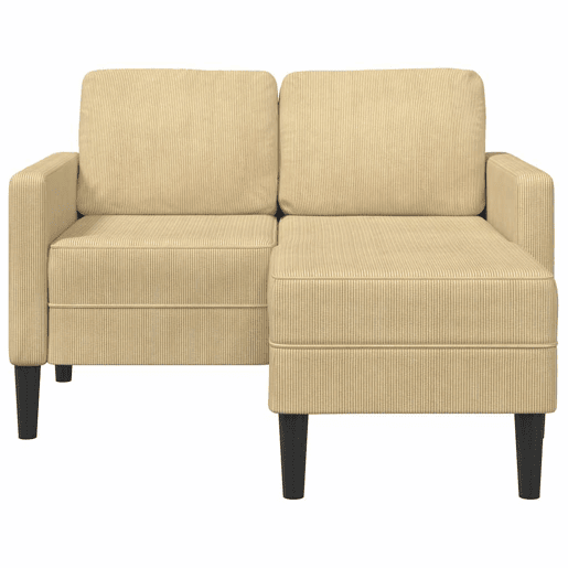 Sofá 2 lugares - Sofá fixo com Chaise em L 125cm linho verde-claro cinzento
