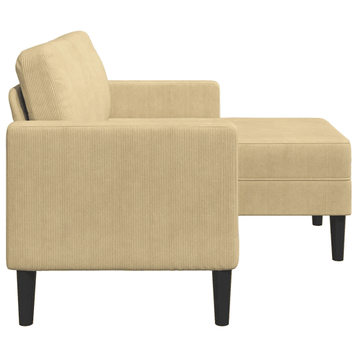 Sofá 2 lugares - Sofá fixo com Chaise em L 125cm linho verde-claro cinzento