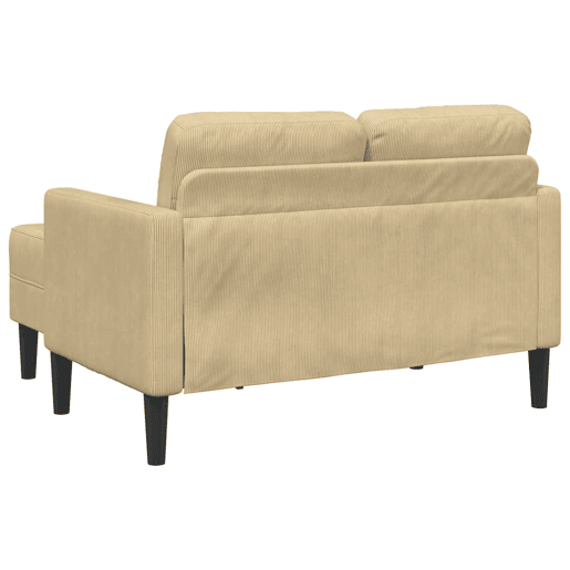 Sofá 2 lugares - Sofá fixo com Chaise em L 125cm linho verde-claro cinzento