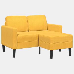 Sofá 2 lugares - Sofá fixo com Chaise em L 125 cm linho amarelo-claro