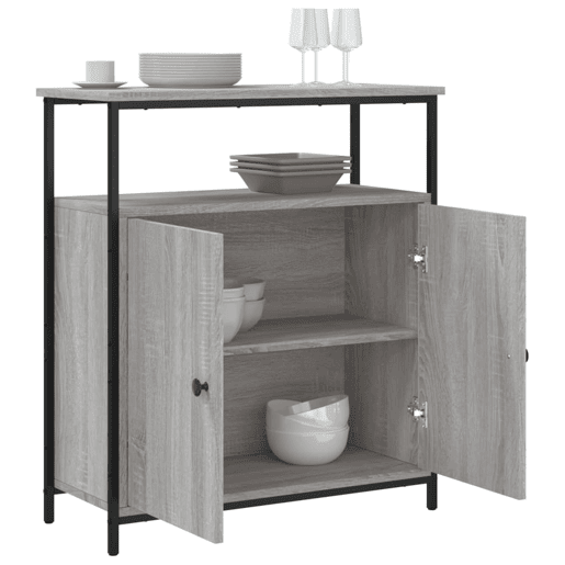 vidaXL Aparador 70x30x80 cm derivados de madeira cinzento sonoma