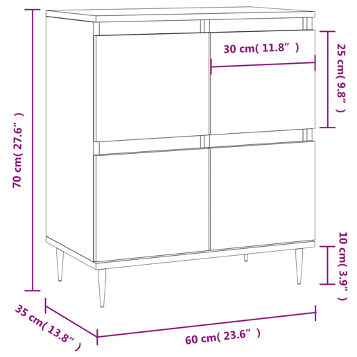 vidaXL Aparador 60x35x70 cm derivados de madeira branco vidaXL Aparador 60x35x70 cm derivados de madeira branco