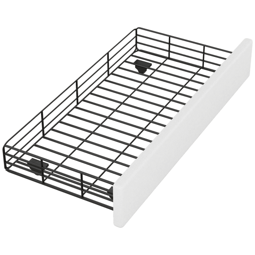 Cama estofada em tecido de linho com 2 gavetas - 90x200 cm - cabeceira decorada com rebites - Bege