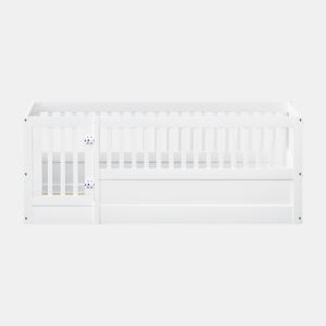 Cama de madeira para crianças 140x200 cm com uma porta - sem estrado - Branco