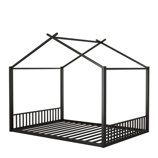 Cama de cabina 140x200 cm - estrutura em ferro - Preto