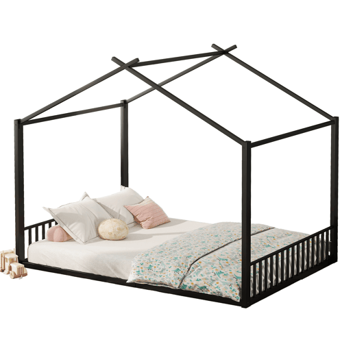 Cama de cabina 140x200 cm - estrutura em ferro - Preto