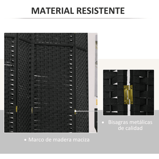 HOMCOM Biombo de 6 Painéis Separador de Ambientes Dobrável 240x170 cm Biombo Separador de Ambientes para Sala de Estar Dormitório Escritório Preto