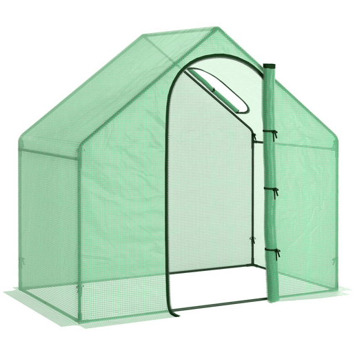 Outsunny Estufa Transparente de Jardim 180x100x168 cm Estufa de Jardim com Porta Enrolável e Estrutura de Aço Verde
