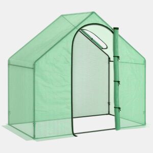 Outsunny Estufa Transparente de Jardim 180x100x168 cm Estufa de Jardim com Porta Enrolável e Estrutura de Aço Verde