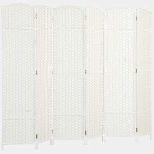 HOMCOM Biombo de 6 Painéis Separador de Ambientes Dobrável 240x170 cm Biombo Separador de Ambientes para Sala de Estar Dormitório Escritório Branco