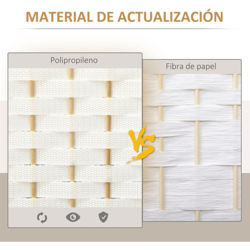 HOMCOM Biombo de 6 Painéis Separador de Ambientes Dobrável 240x170 cm Biombo Separador de Ambientes para Sala de Estar Dormitório Escritório Branco