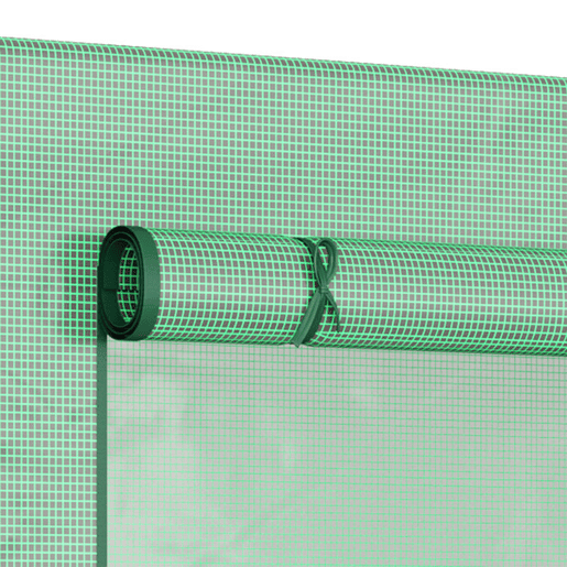 Outsunny Estufa de Jardim Pequena Estufa de Exterior com Janelas e Estrutura de Aço Estufa para Cultivar Tomates Plantas Flores 200x76x168 cm Verde