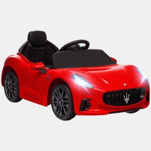AIYAPLAY Carro Elétrico para Crianças acima de 3 Anos Carro Maserati Gran Turismo Folgore Carro Elétrico com Bateria 12V Controlo Remoto Faróis Buzina e Música MP3 98x59x43 cm Vermelho