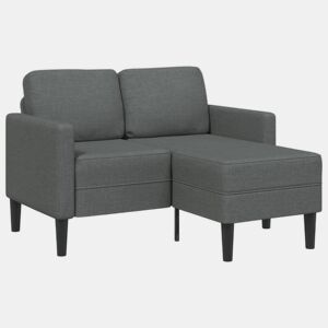 Sofá 2 lugares - Sofá fixo com Chaise em L 125 cm tecido cinzento-escuro