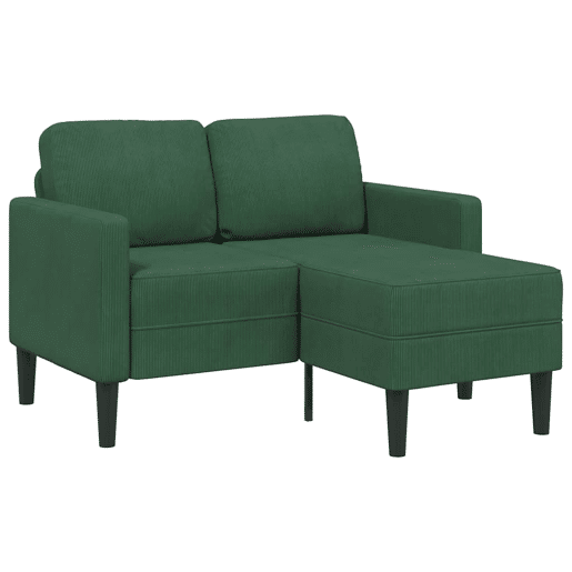 Sofá 2 lugares - Sofá fixo com Chaise em L 125 cm linho verde selva