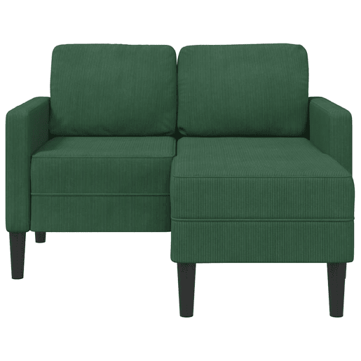 Sofá 2 lugares - Sofá fixo com Chaise em L 125 cm linho verde selva
